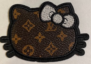 Kitty Faux Leather Face Iron On
